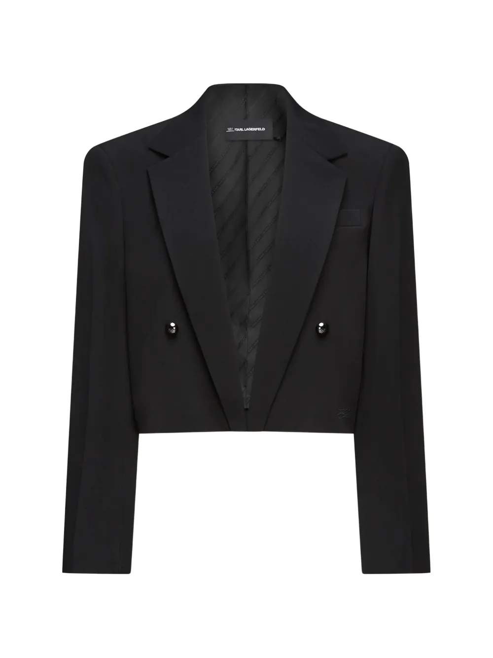 Karl Lagerfeld cropped double-breasted blazer Zwart