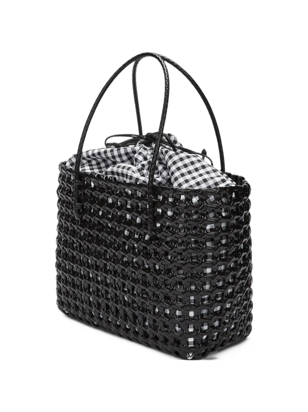 Karl Lagerfeld Ikon gingham basket bag Zwart