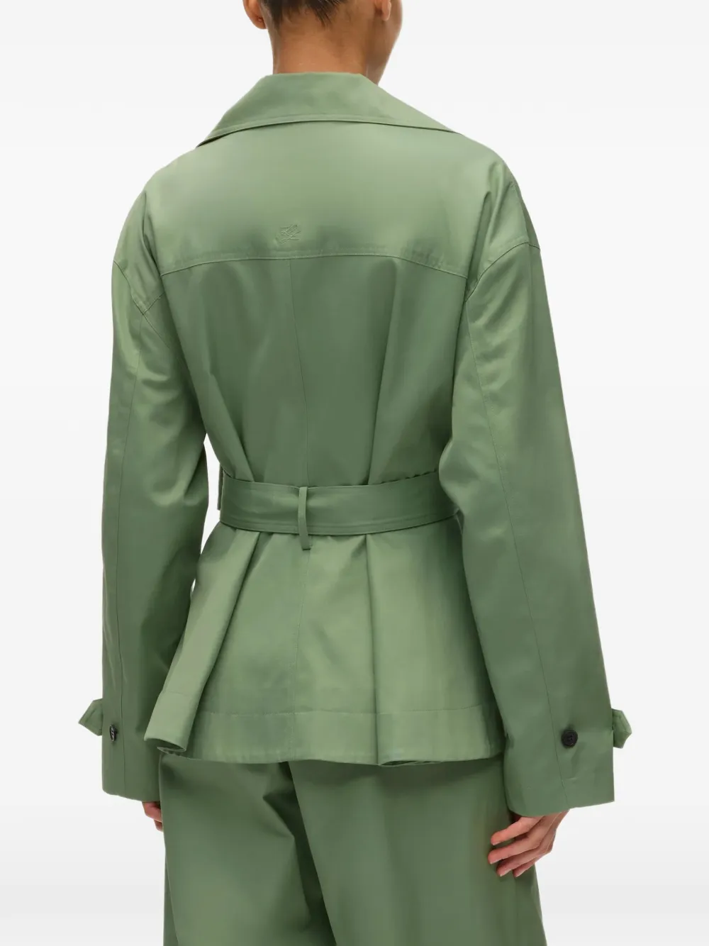 Karl Lagerfeld short trench jacket Groen