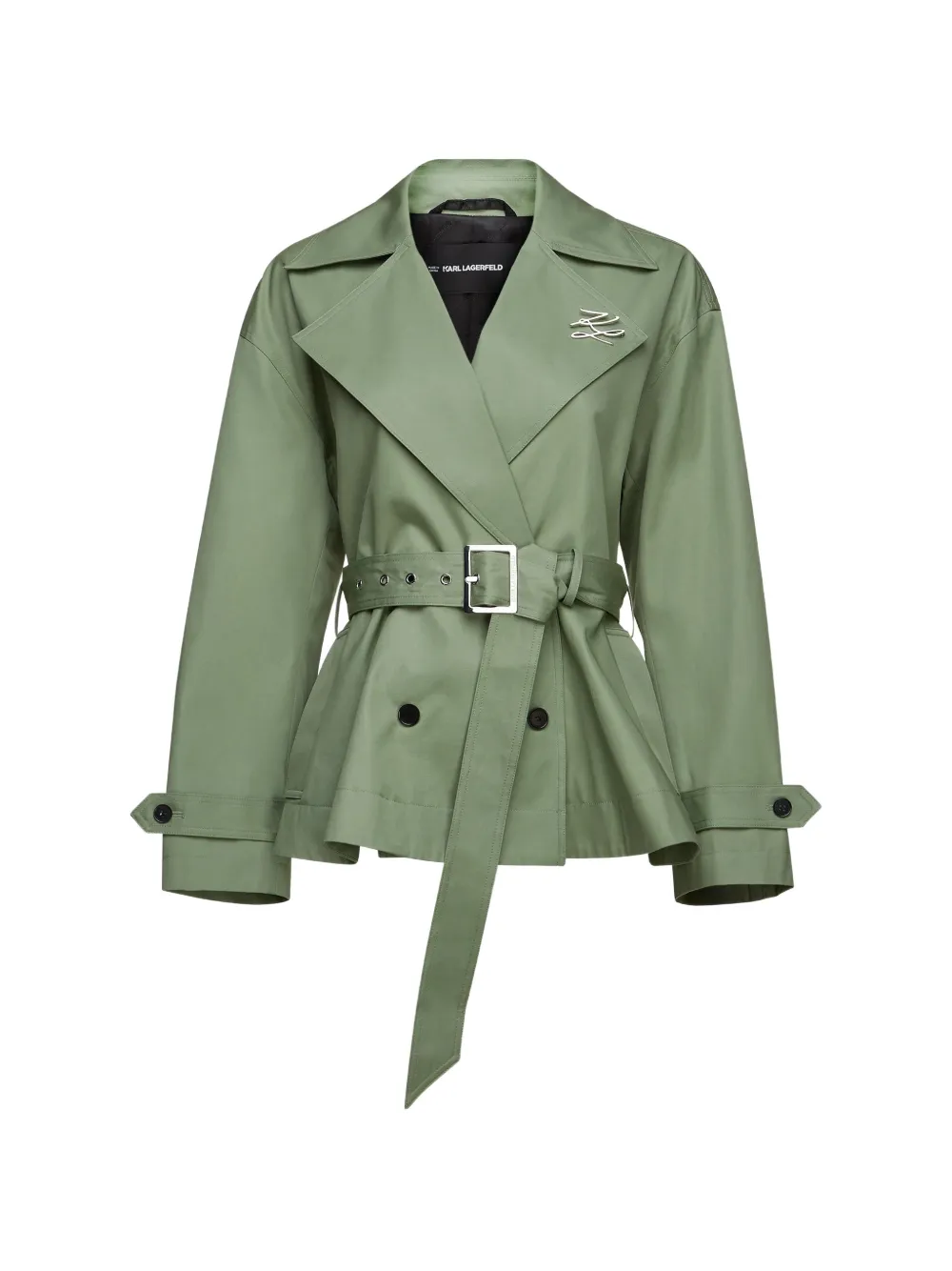 Karl Lagerfeld short trench jacket Groen