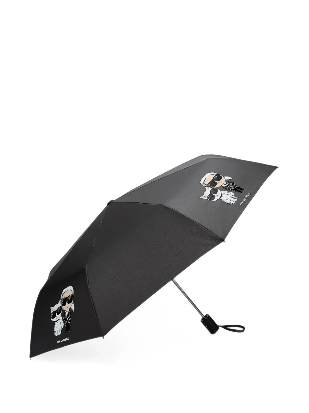Karl Lagerfeld Ikon Karl & Choupette umbrella Zwart