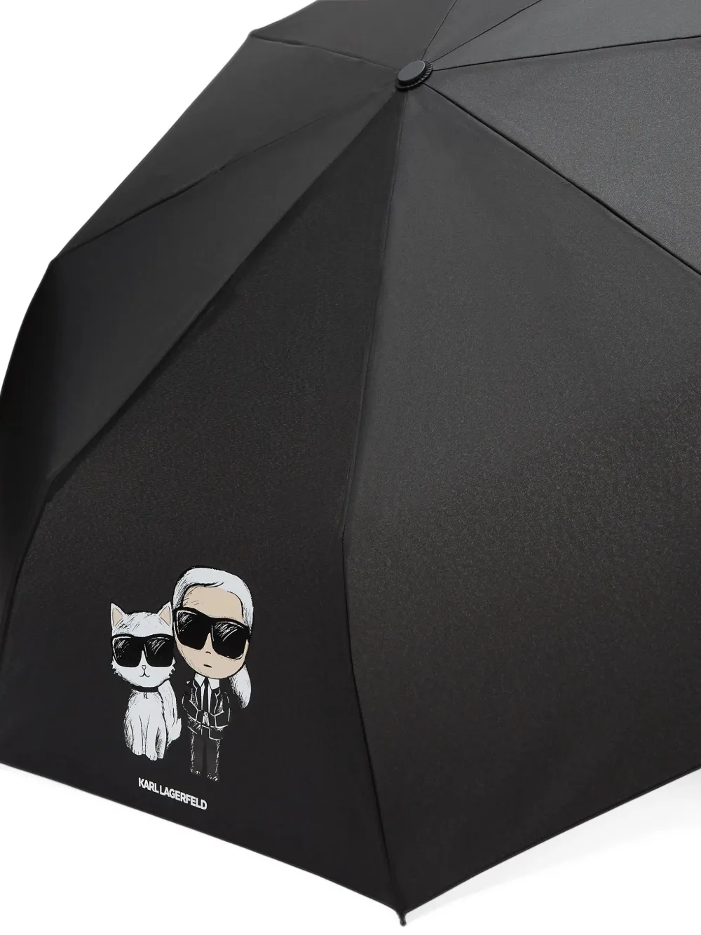 Karl Lagerfeld Ikon Karl & Choupette umbrella Zwart