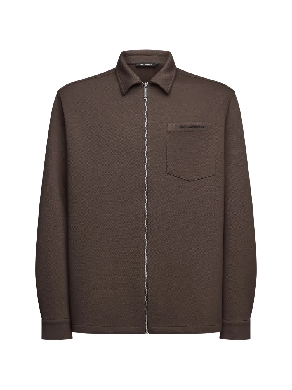 Karl Lagerfeld Giacca-camicia in jersey con tasca sul petto - Marrone