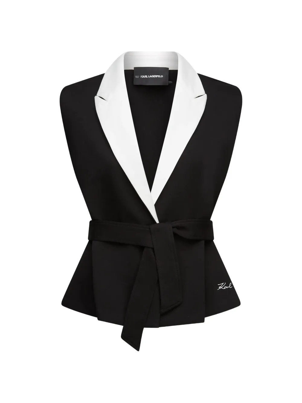 Karl Lagerfeld contrast-lapel waistcoat Zwart