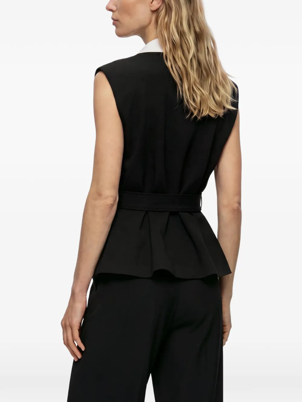 Karl Lagerfeld contrast-lapel waistcoat Zwart