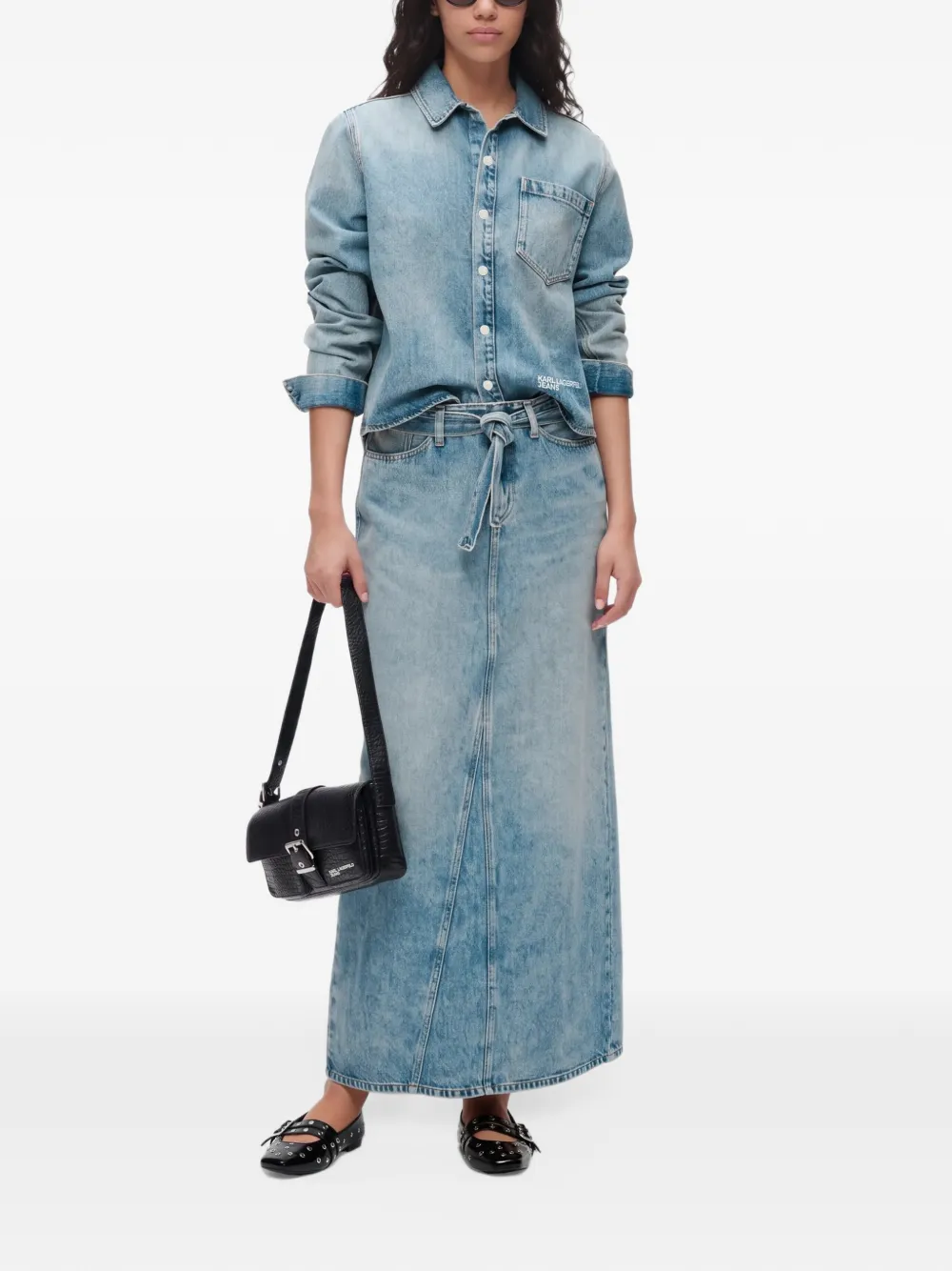 Karl Lagerfeld Jeans boxy-fit denim shirt Blauw