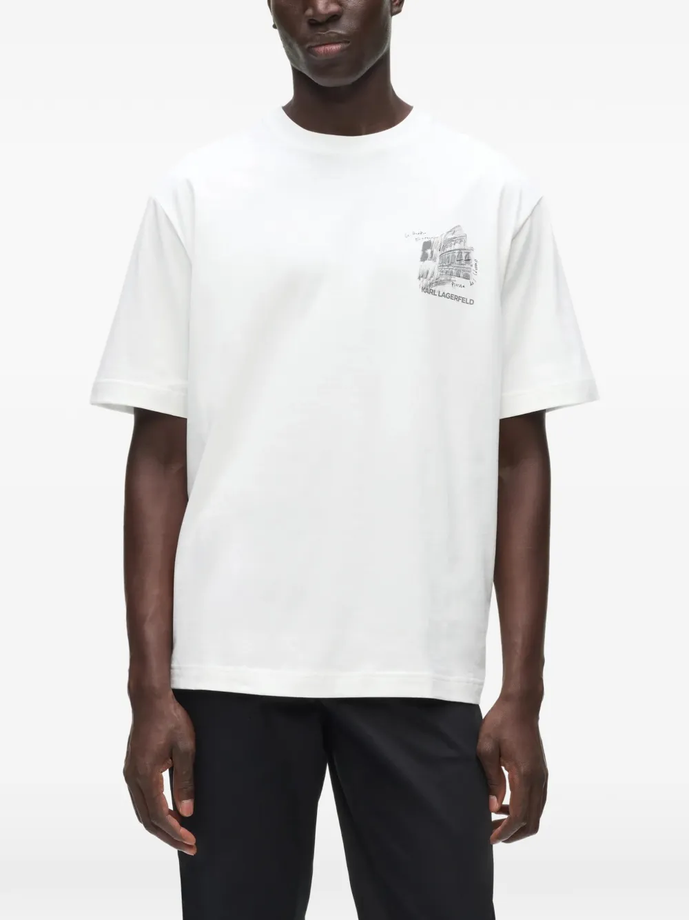 Karl Lagerfeld Sketches of Rome T-shirt Wit