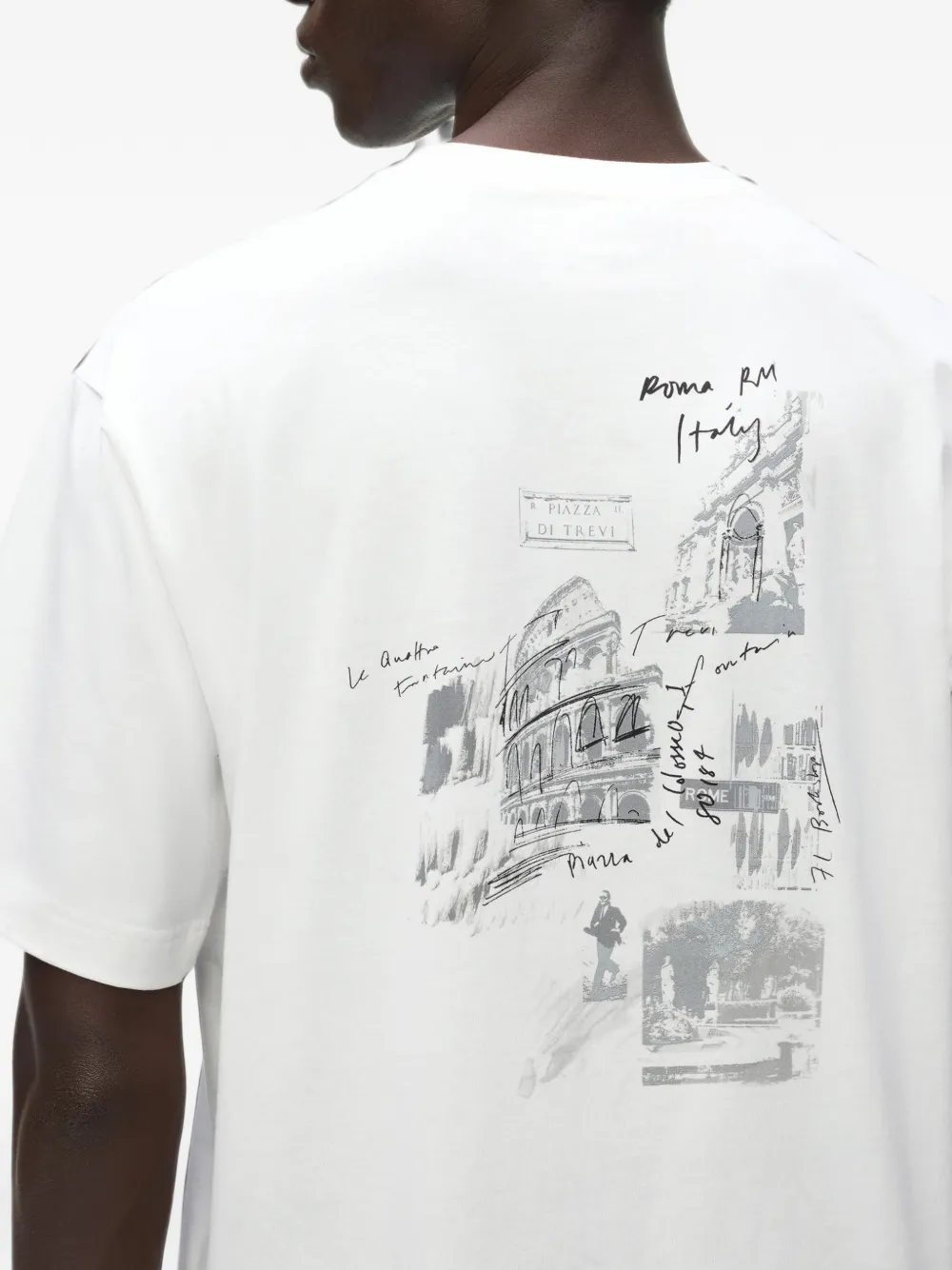 Karl Lagerfeld Sketches of Rome T-shirt Wit