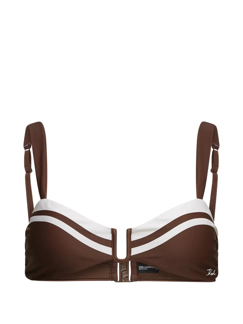 Karl Lagerfeld contrast-trim bikini top - Braun