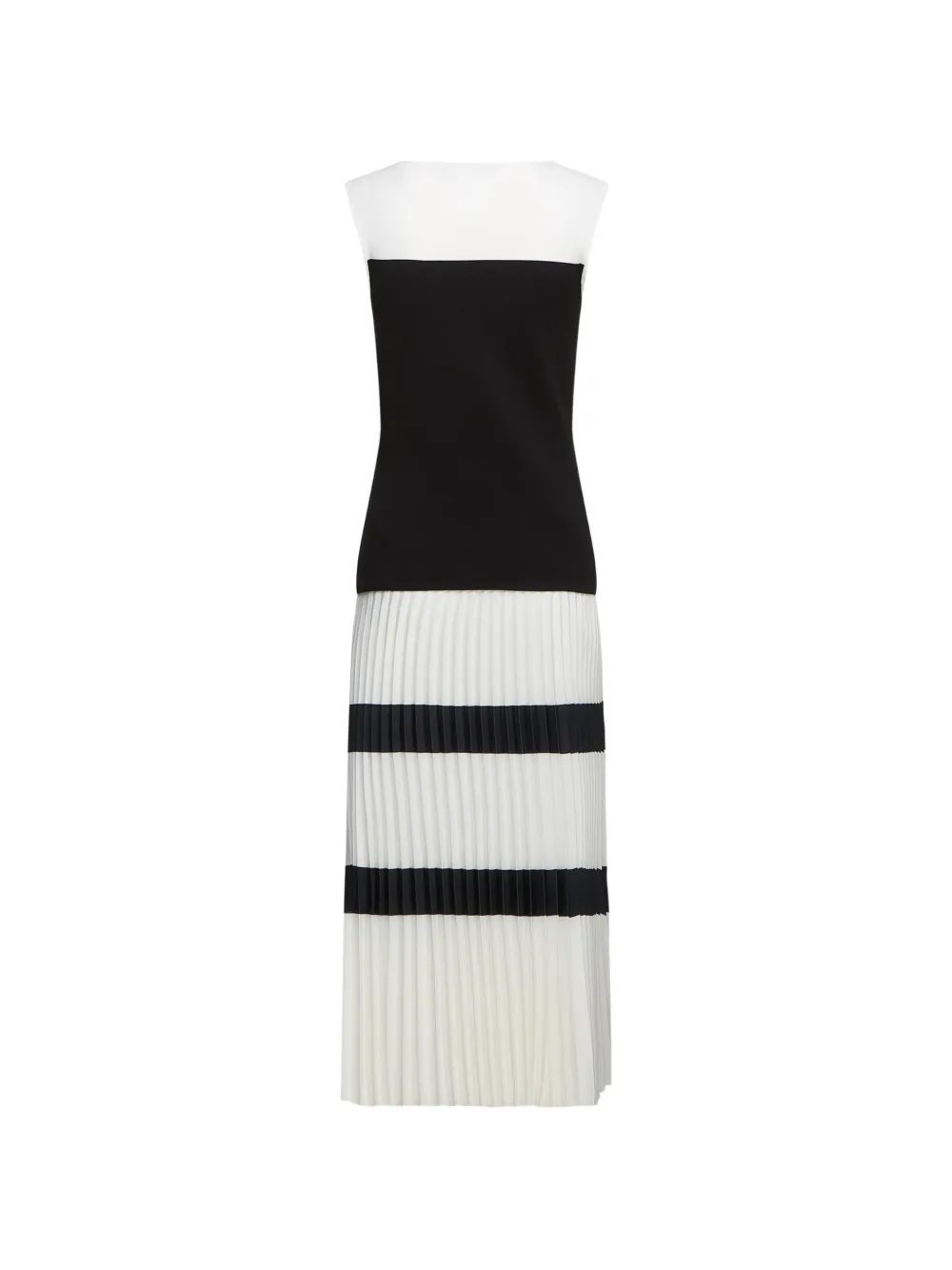 Karl Lagerfeld colour-block pleated dress Wit
