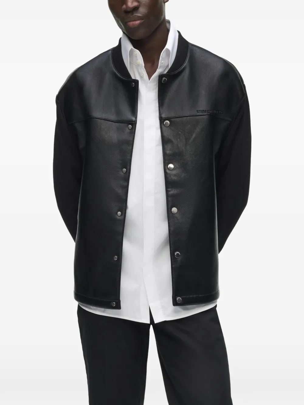 Karl Lagerfeld Varsity bomber sweatshirt Zwart