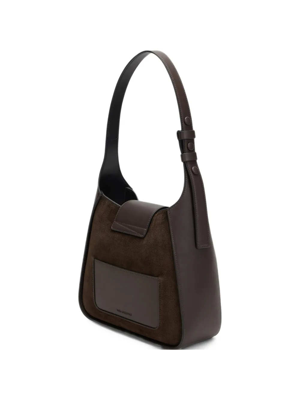 Karl Lagerfeld K Signature suede shoulder bag Bruin