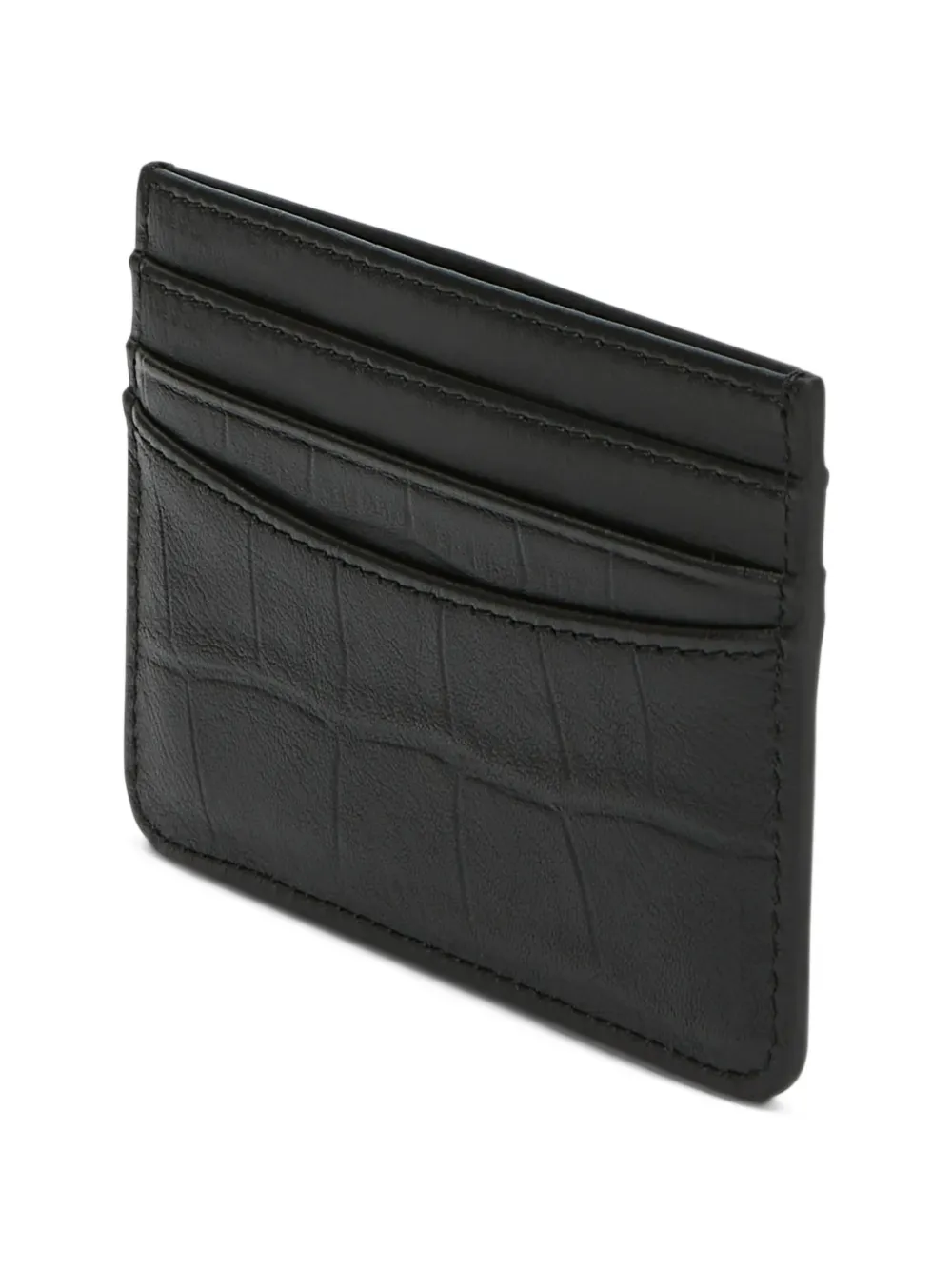 Karl Lagerfeld K Croc leather cardholder Zwart