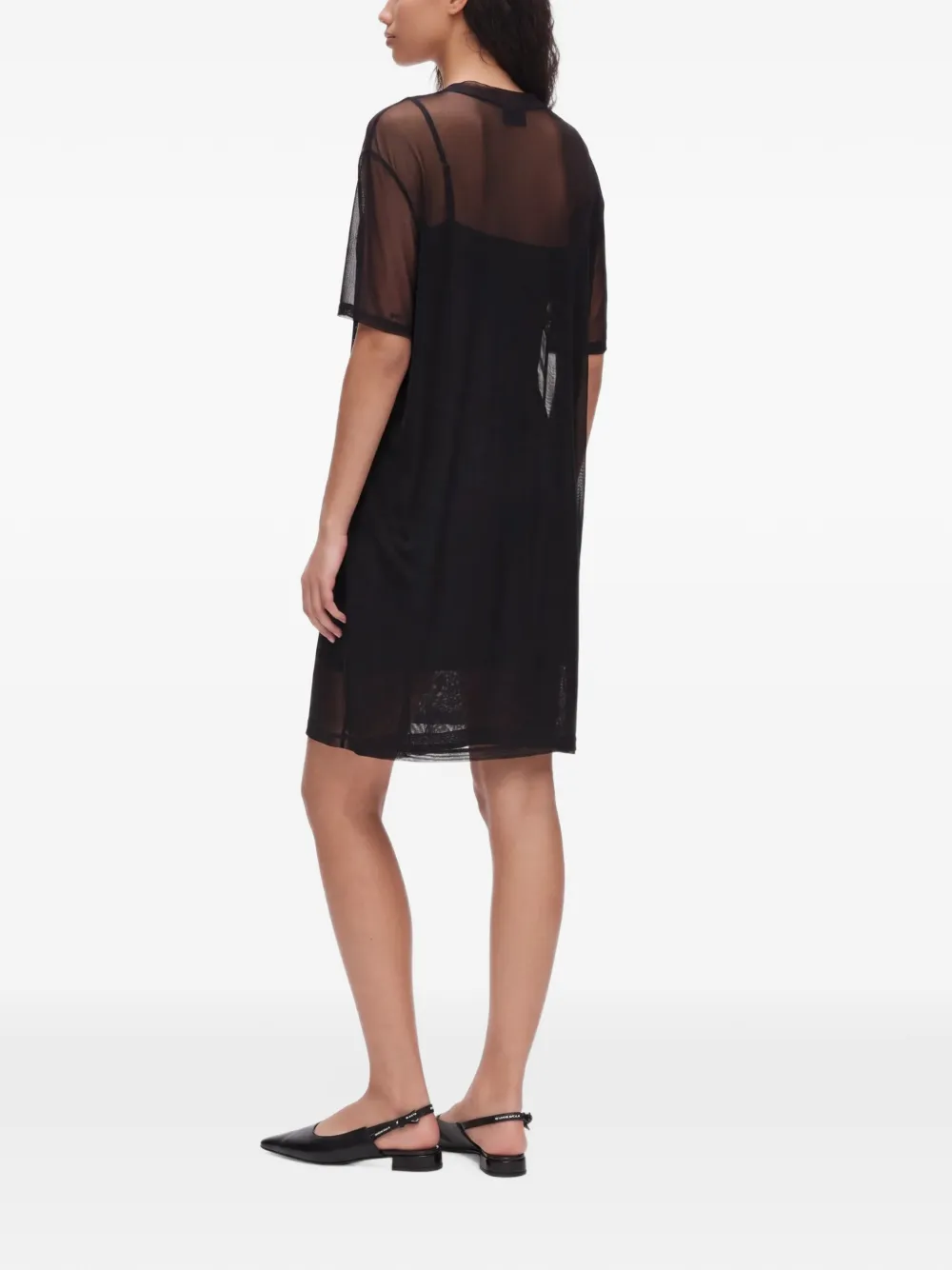 Karl Lagerfeld Jeans layered-detail mini dress Zwart