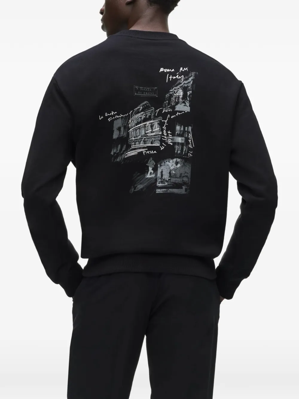 Karl Lagerfeld Sketches of Rome sweatshirt Zwart