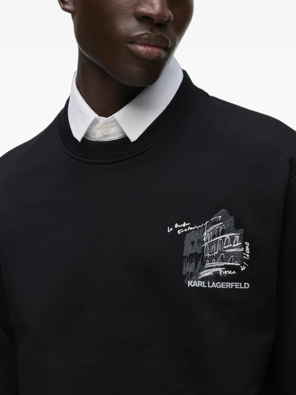 Karl Lagerfeld Sketches of Rome sweatshirt Zwart