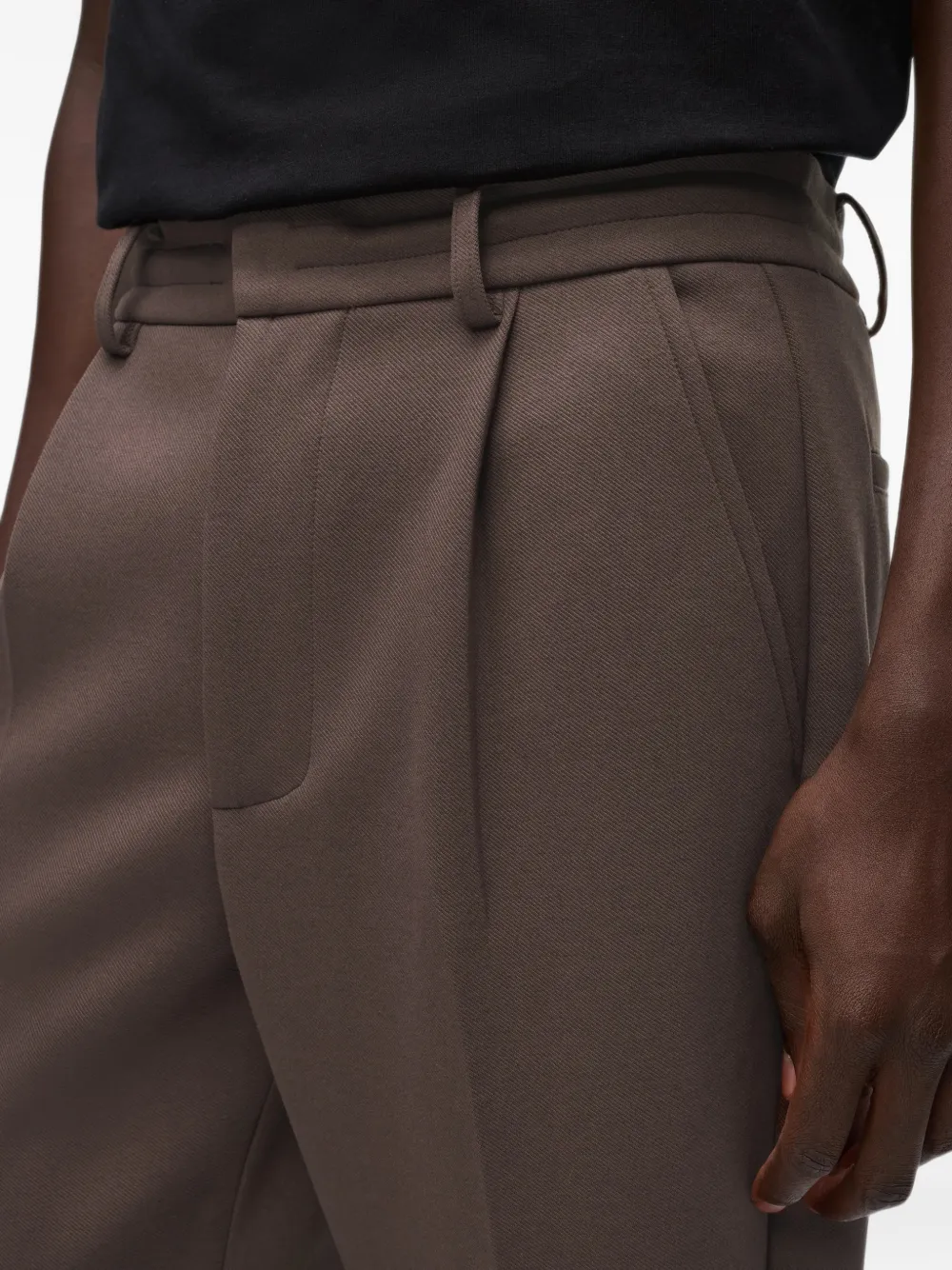 Karl Lagerfeld belt-loop pleated trousers Bruin