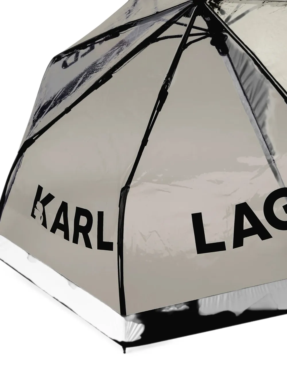 Karl Lagerfeld Jeans logo-print transparent umbrella Wit