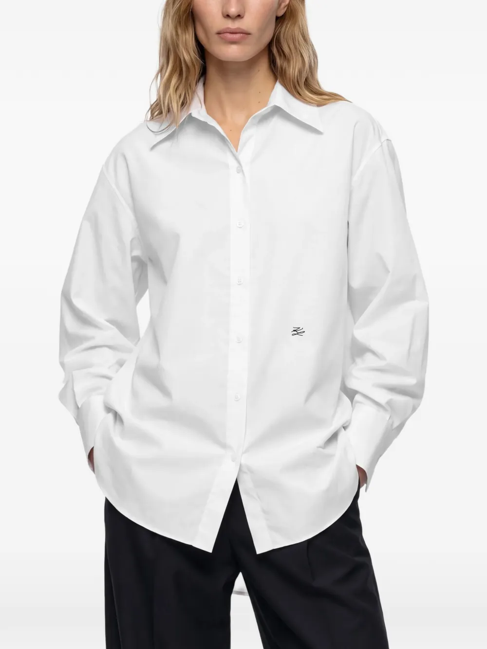 Karl Lagerfeld oversized-collar shirt Wit