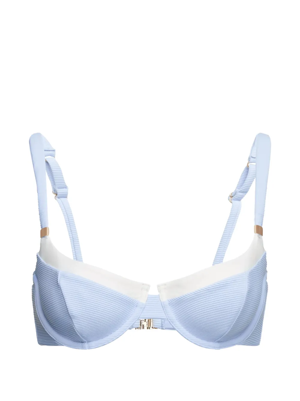 Karl Lagerfeld Signature metal-charm bikini top - Blau