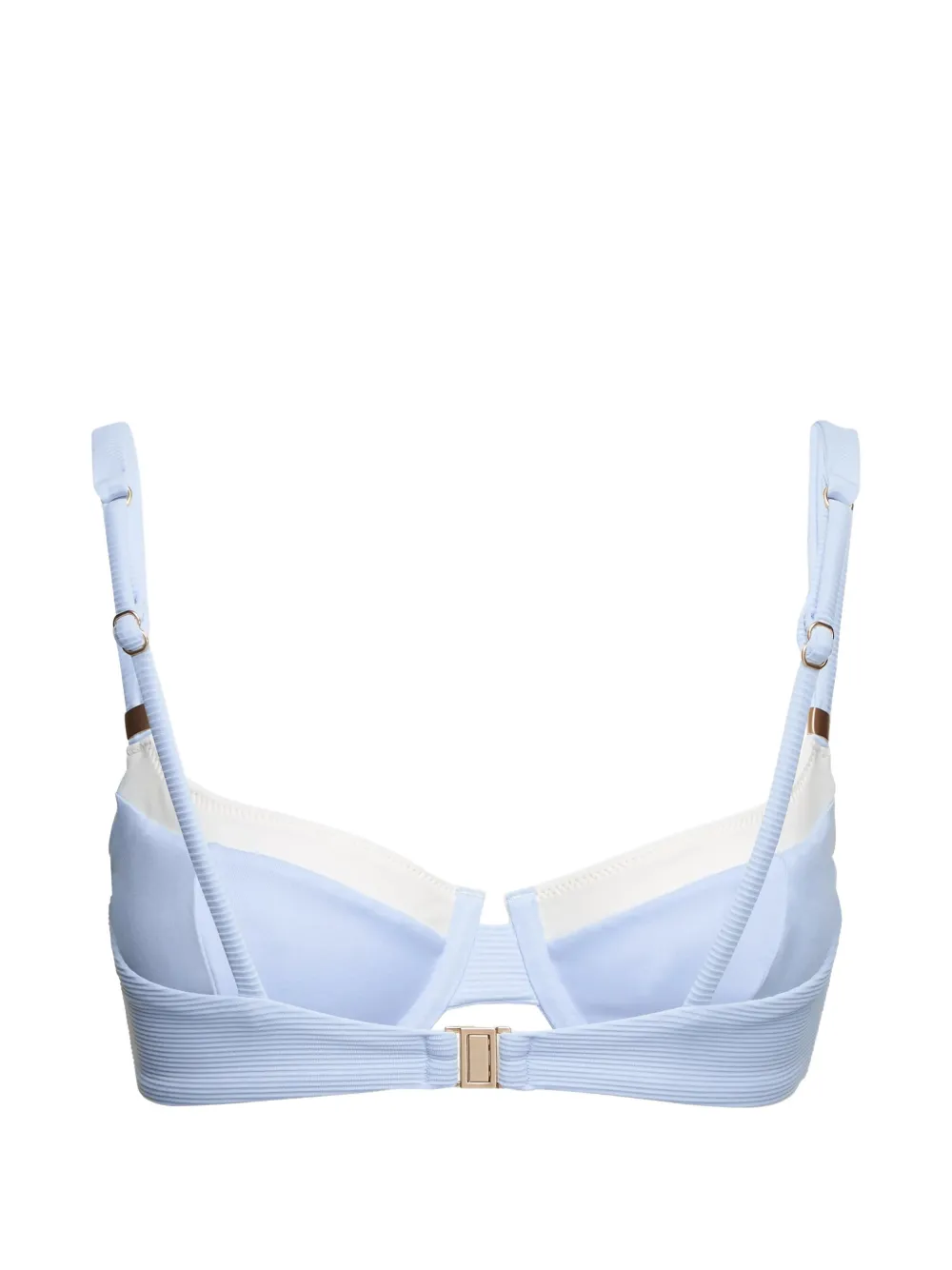 Karl Lagerfeld Signature metal-charm bikini top Blauw