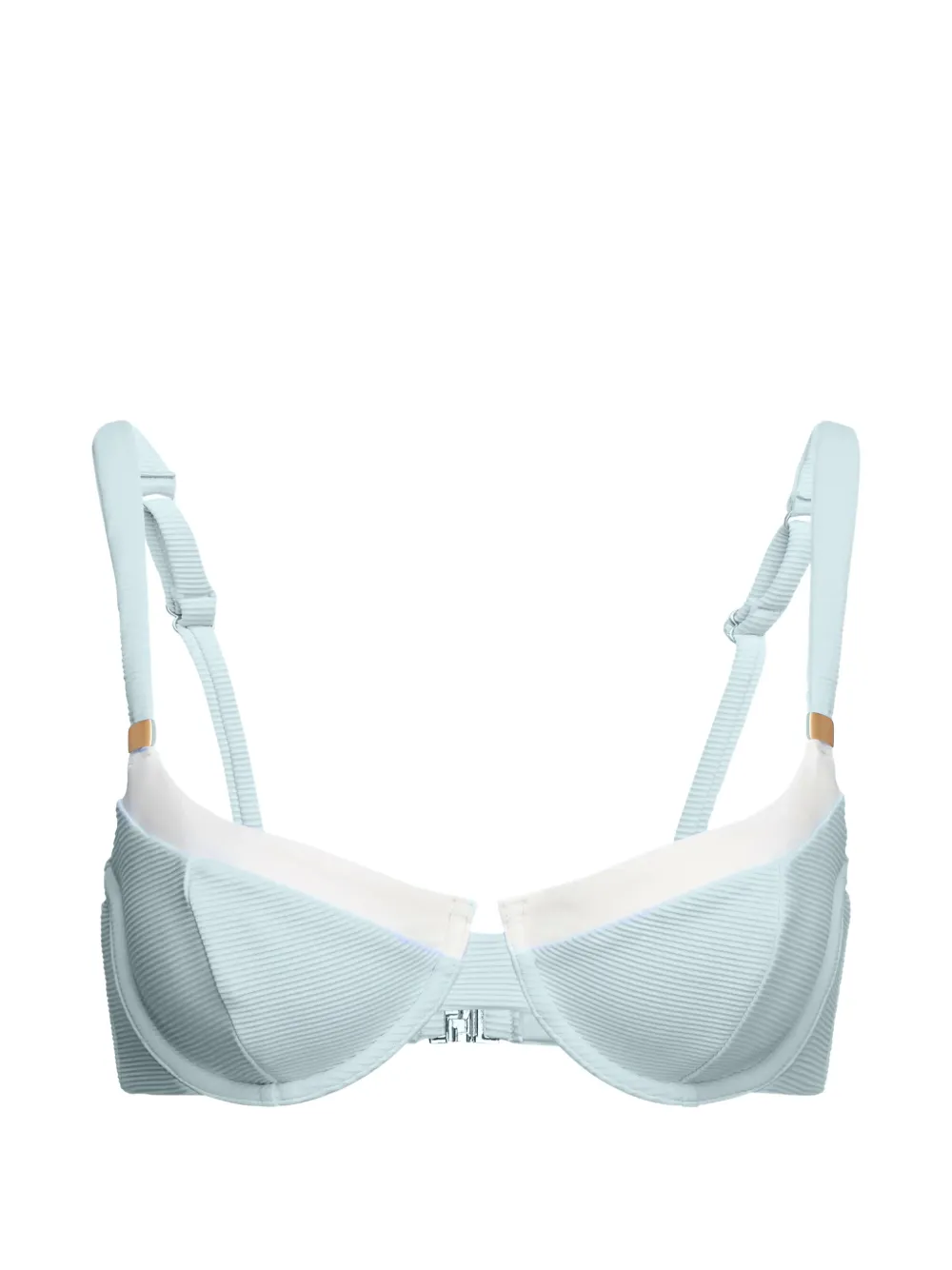 Karl Lagerfeld Signature metal-charm bikini top - Blu