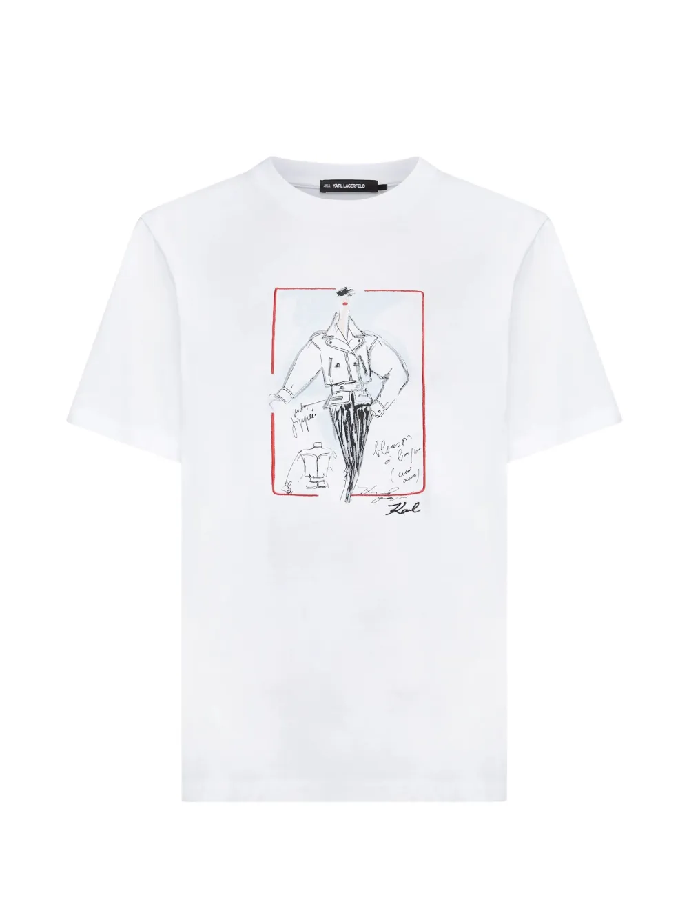 Karl Lagerfeld sketch-print T-shirt - Bianco