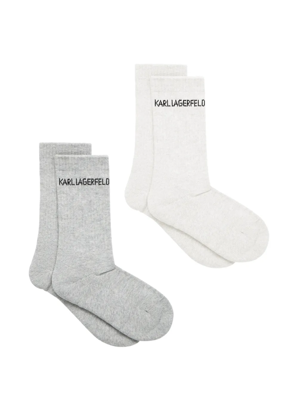 Karl Lagerfeld Calzini a coste con logo (2 pezzi) - Grigio