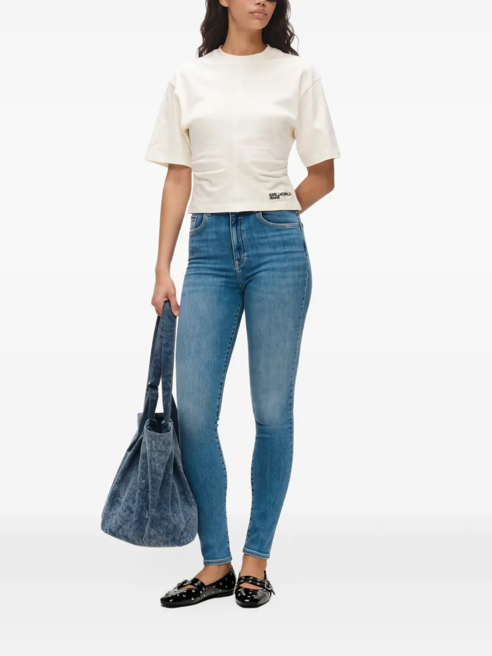 Karl Lagerfeld Jeans washed skinny jeans Blauw
