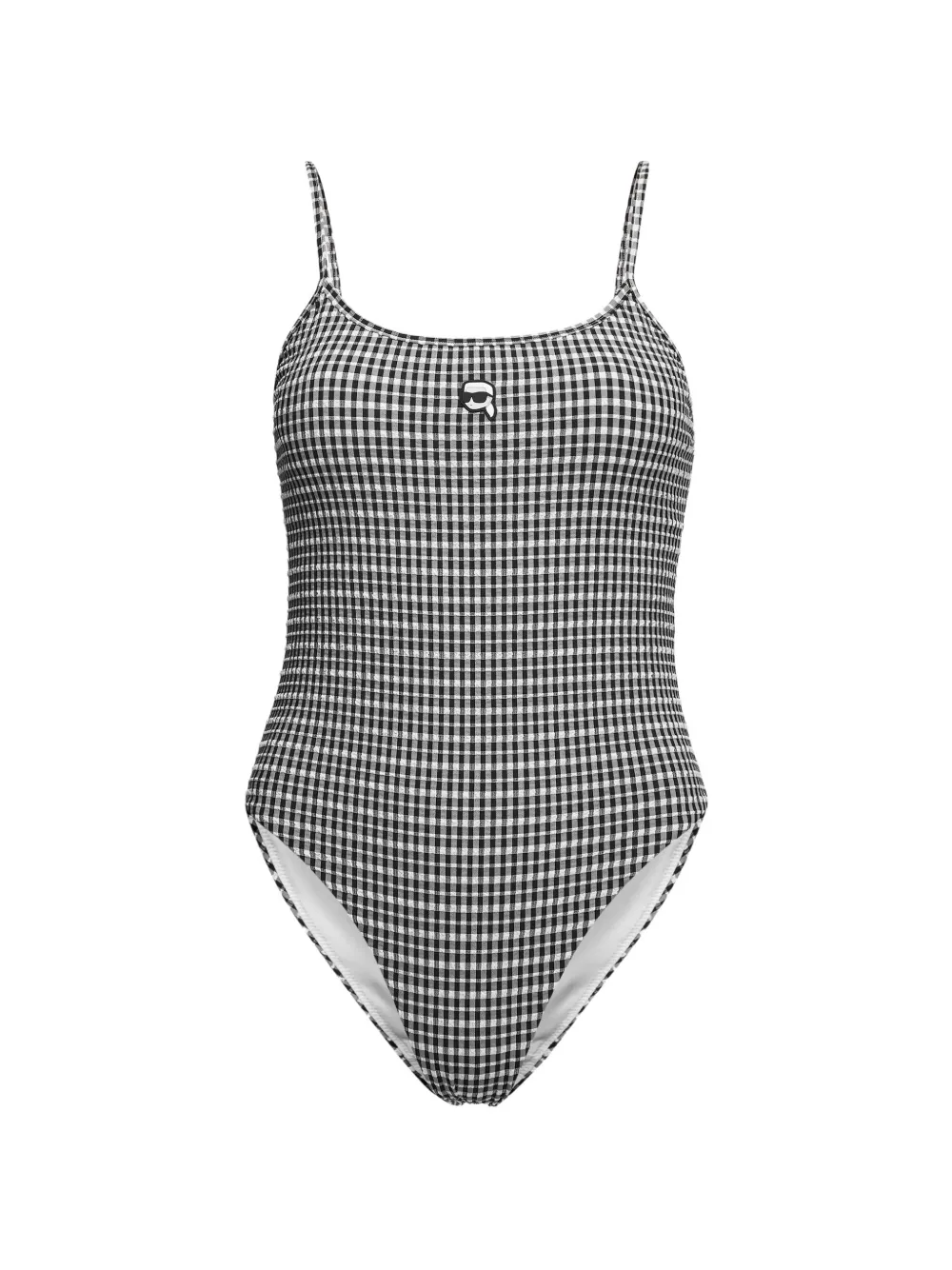 Karl Lagerfeld Ikon gingham swimsuit - Schwarz