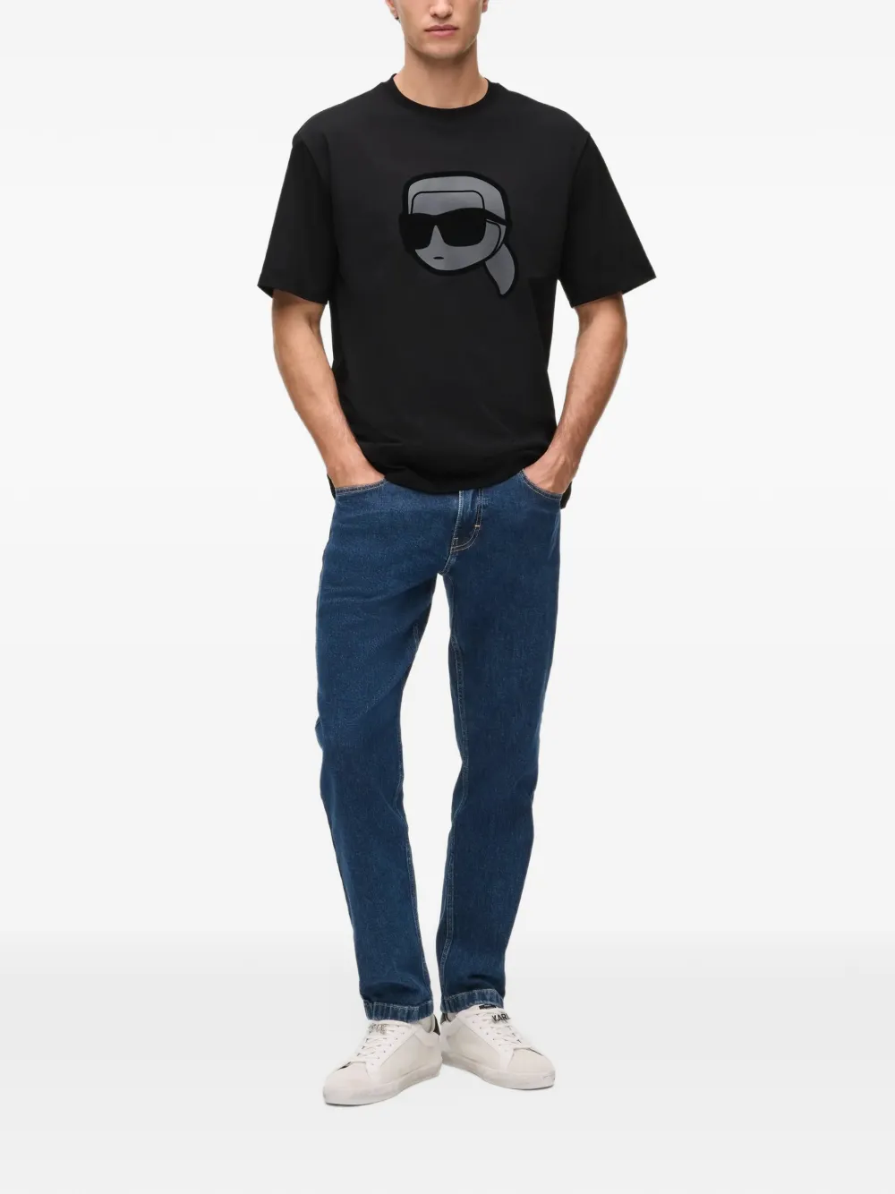 Karl Lagerfeld Large Ikon T-shirt Zwart