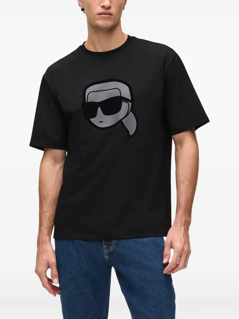 Karl Lagerfeld Large Ikon T-shirt Zwart