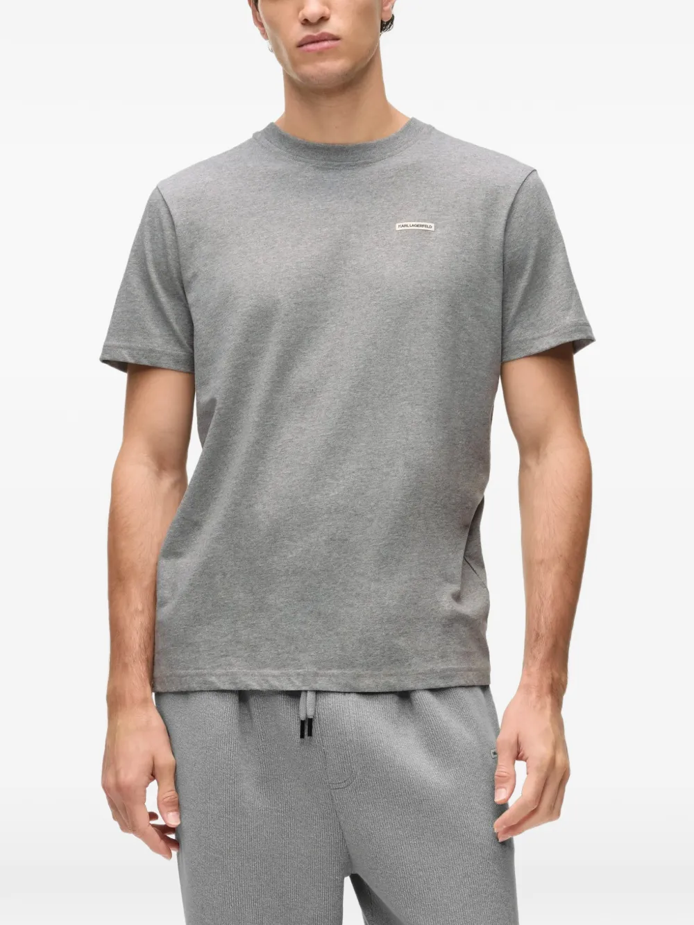 Karl Lagerfeld logo-patch T-shirt Grijs
