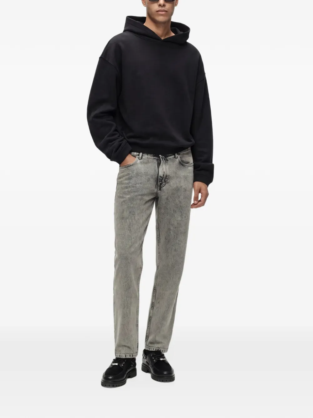 Karl Lagerfeld Jeans acid-wash tapered jeans Grijs