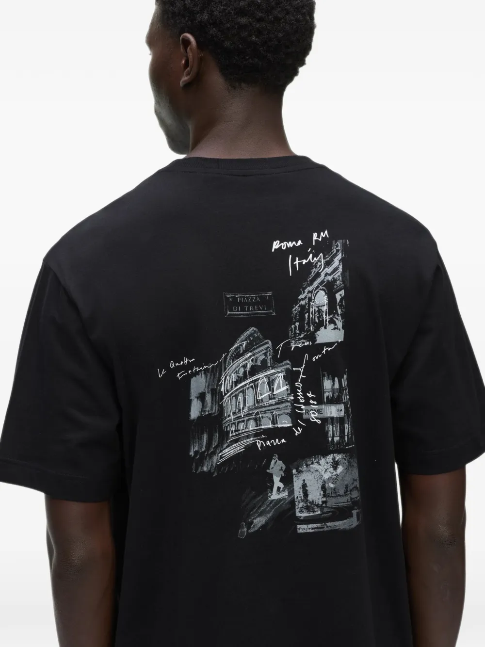 Karl Lagerfeld Sketches of Rome T-shirt Zwart