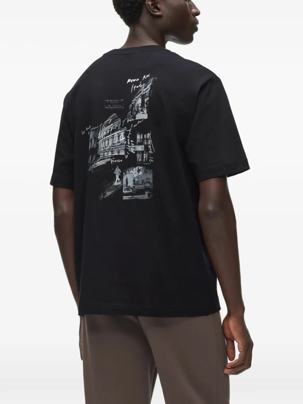 Karl Lagerfeld Sketches of Rome T-shirt Zwart