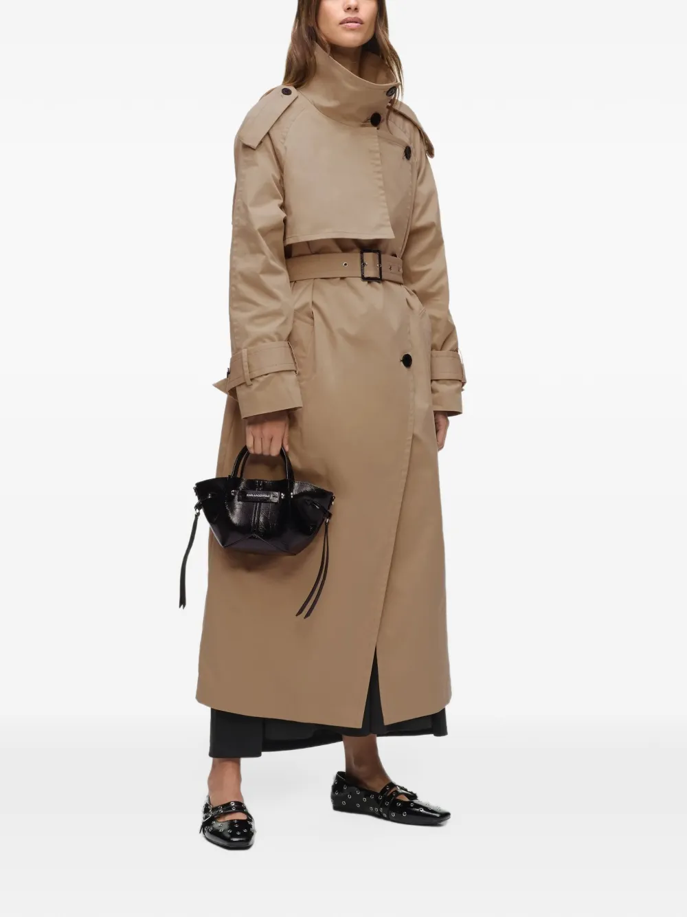Karl Lagerfeld belted trench coat Beige