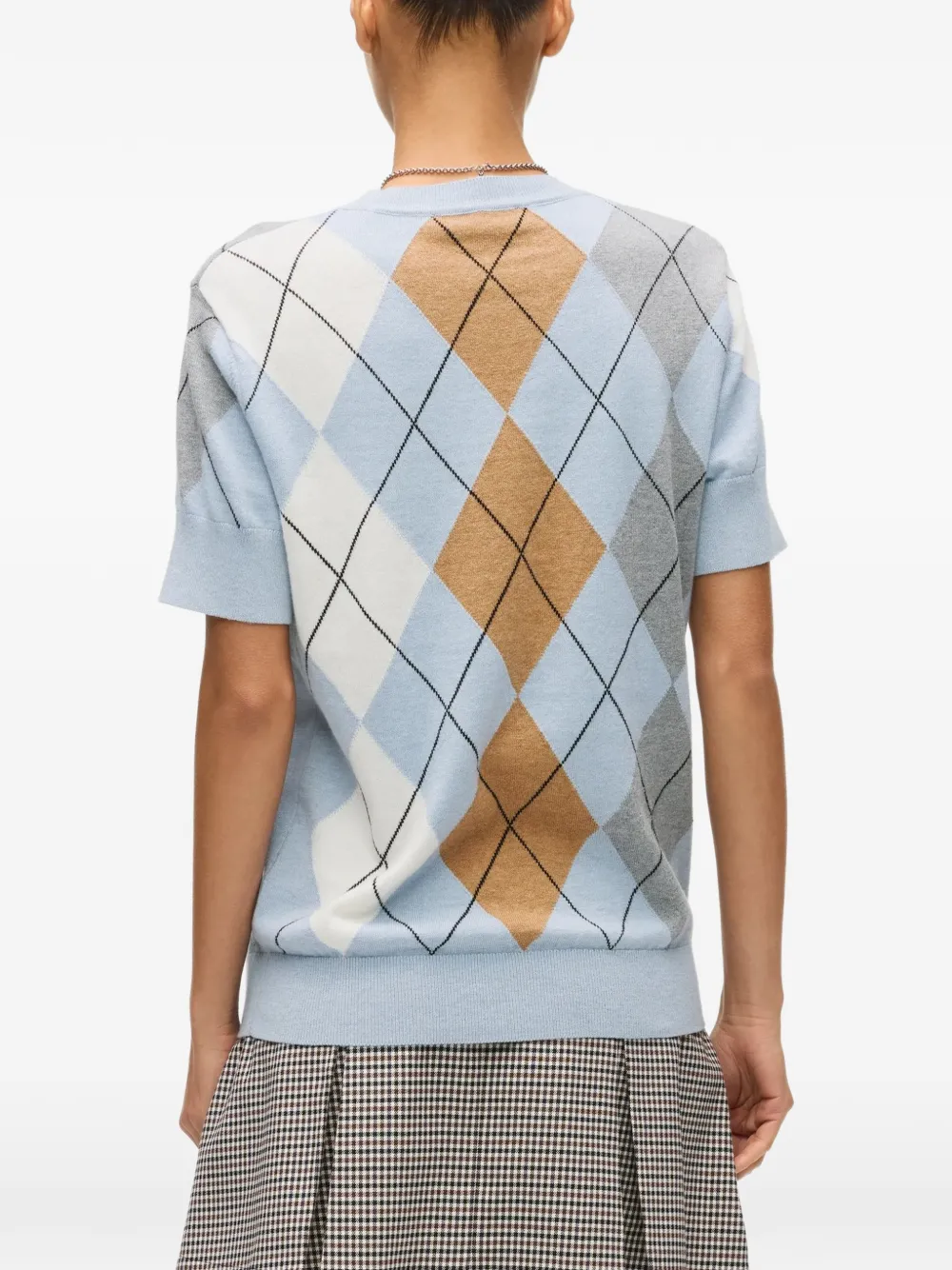 Karl Lagerfeld Ikon argyle-intarsia sweater Blauw
