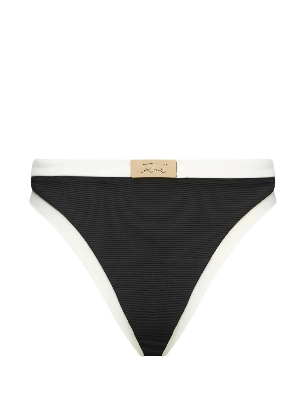 Karl Lagerfeld Signature metal-charm bikini bottoms - Schwarz