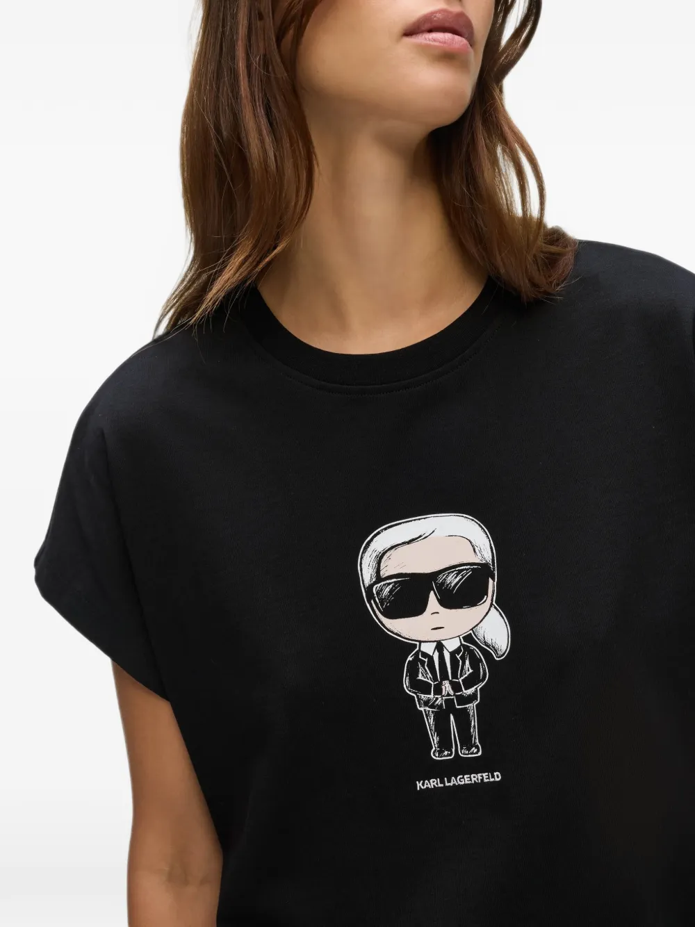 Karl Lagerfeld Ikon Karl sketch T-shirt Zwart