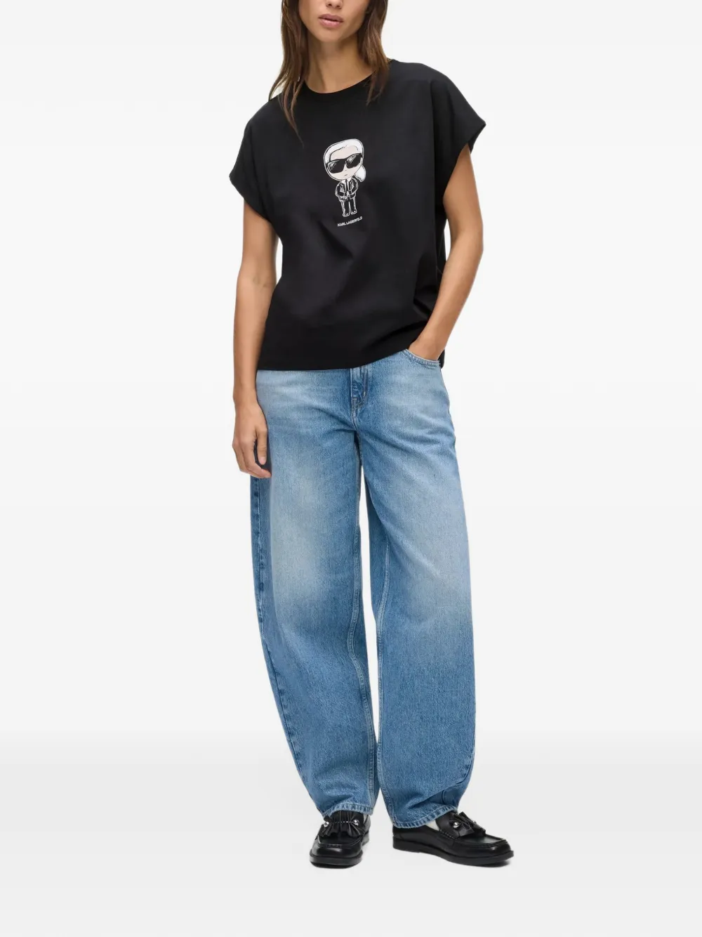 Karl Lagerfeld Ikon Karl sketch T-shirt Zwart