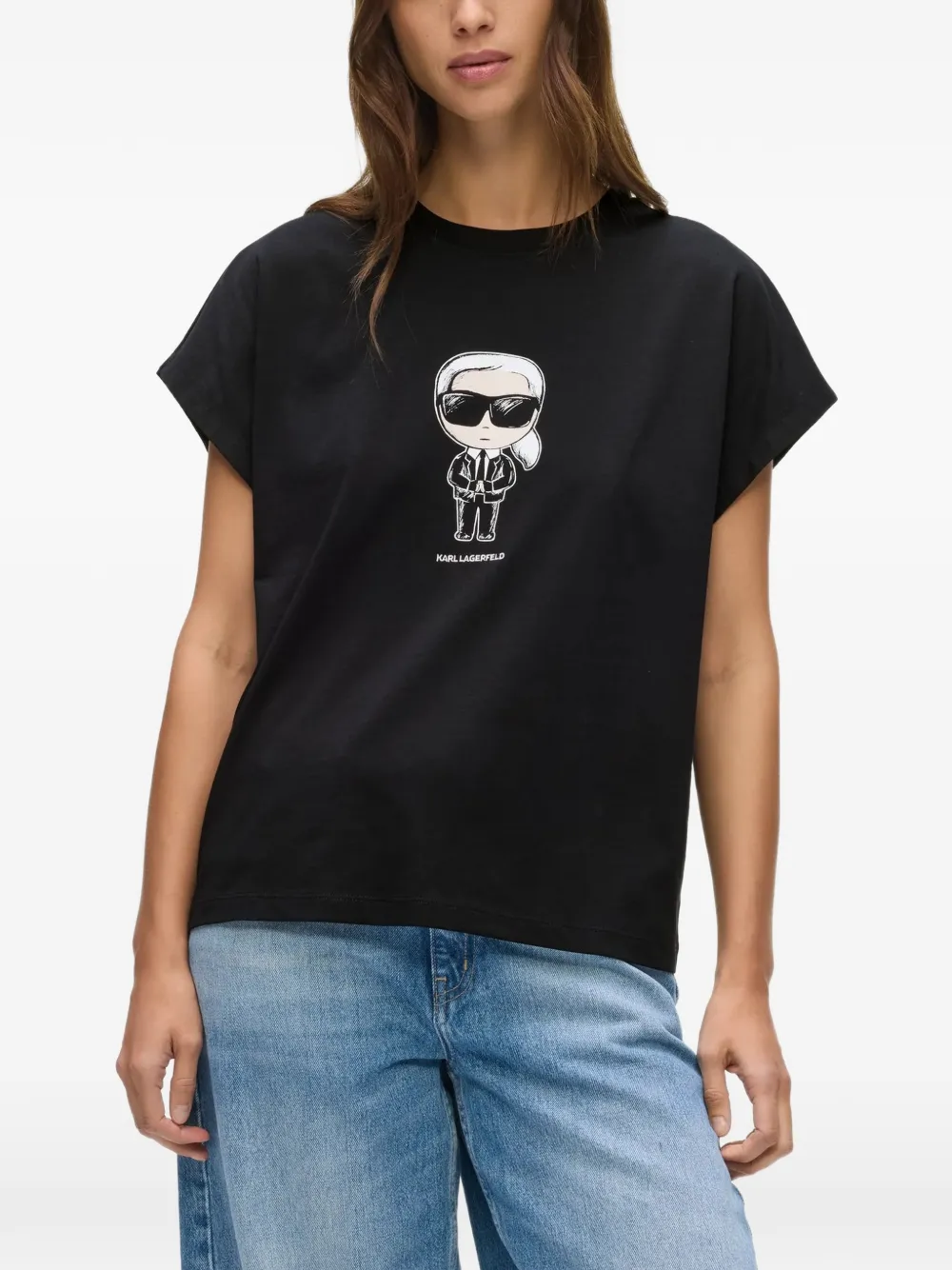 Karl Lagerfeld Ikon Karl sketch T-shirt Zwart