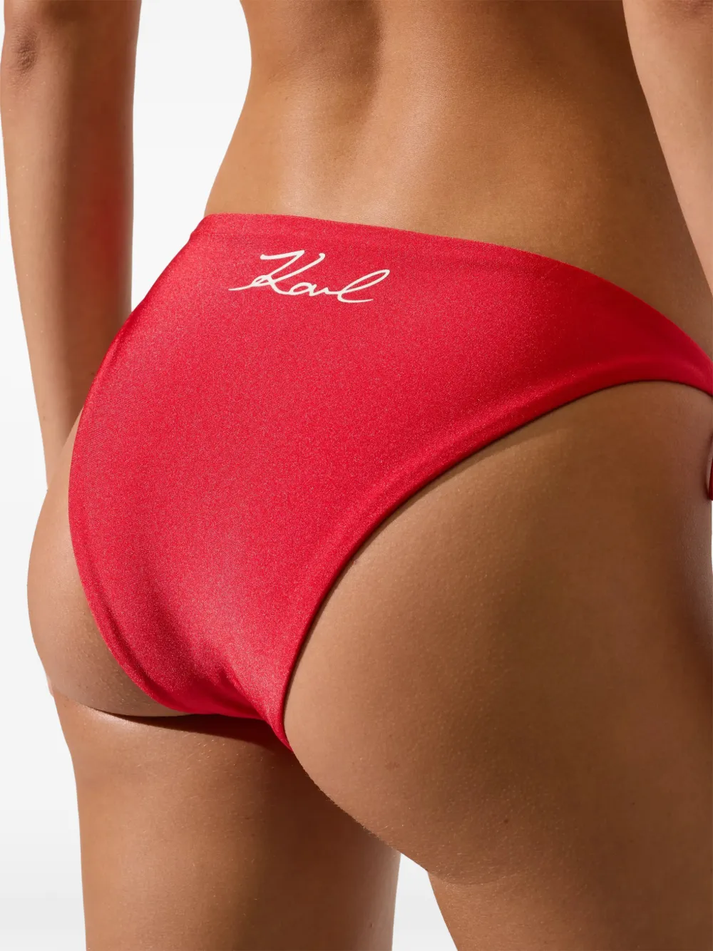 Karl Lagerfeld Signature bandeau bikini set Rood