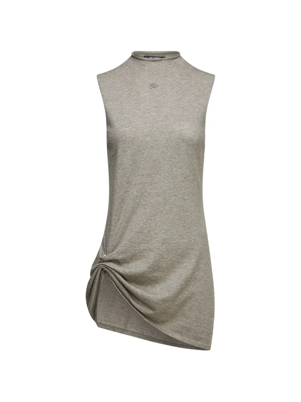 Karl Lagerfeld Top arricciato a collo alto - Grigio