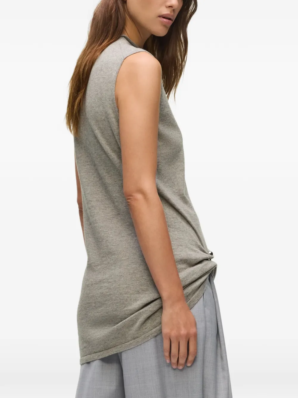 Karl Lagerfeld gathered high-neck top Grijs
