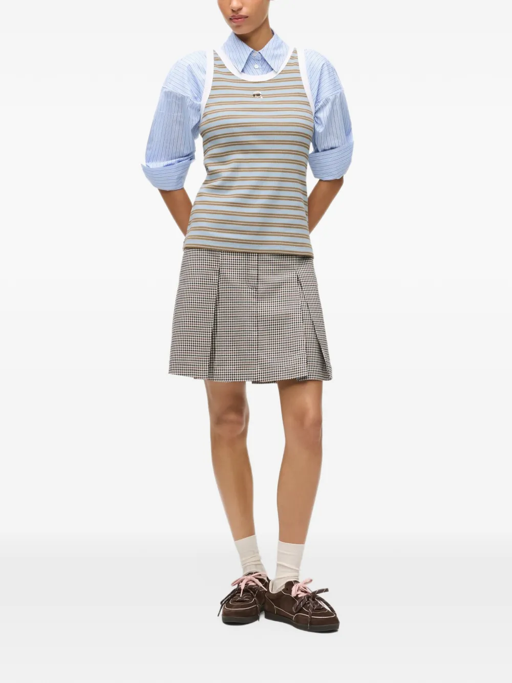 Karl Lagerfeld Ikon striped tank top Blauw