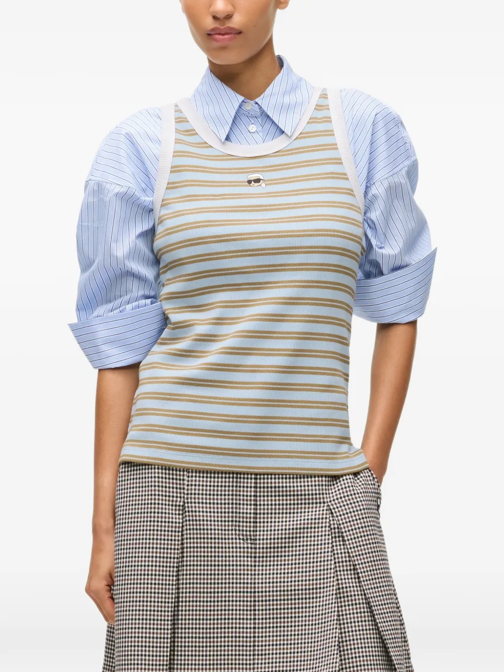 Karl Lagerfeld Ikon striped tank top Blauw