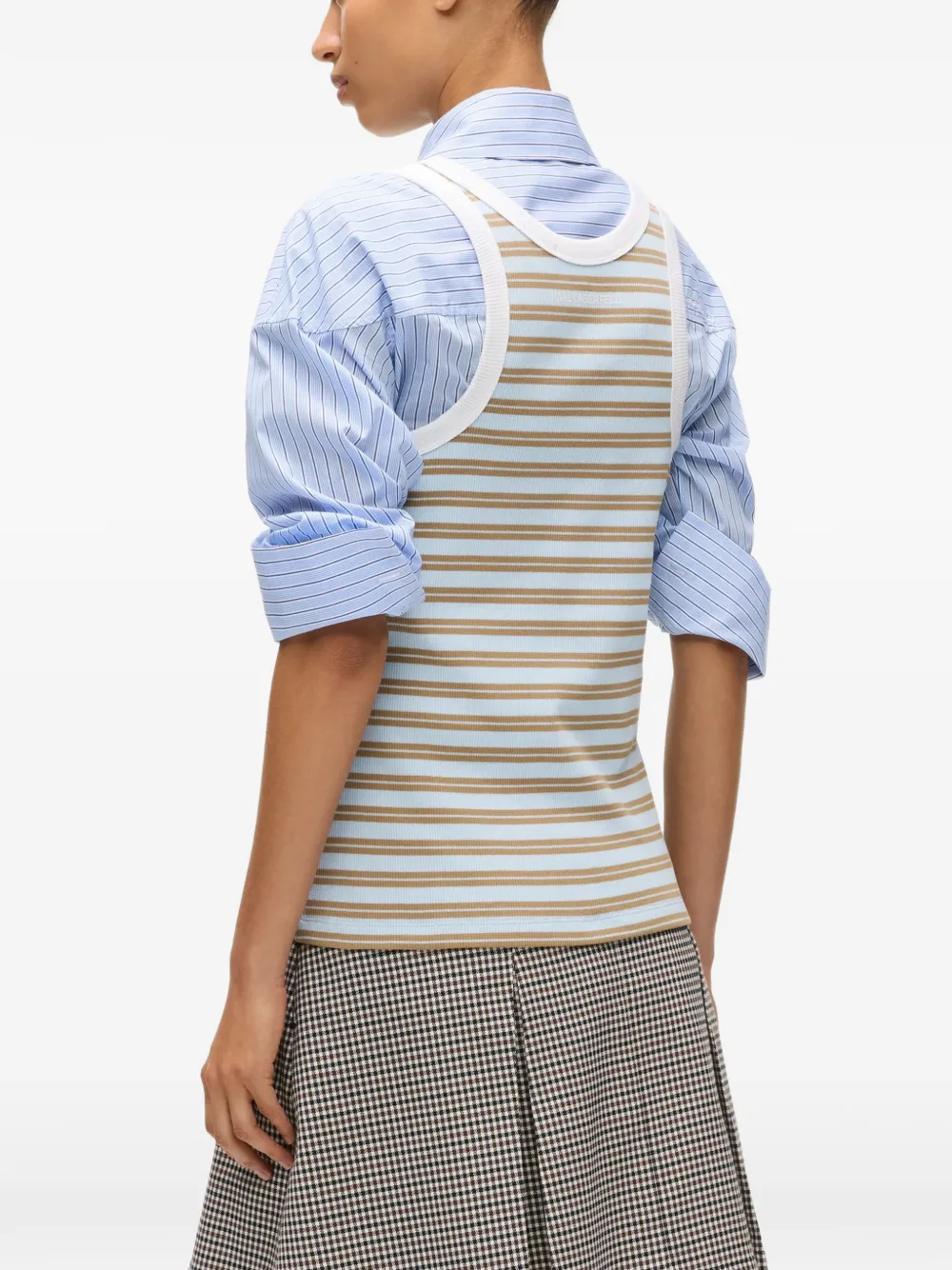 Karl Lagerfeld Ikon striped tank top Blauw