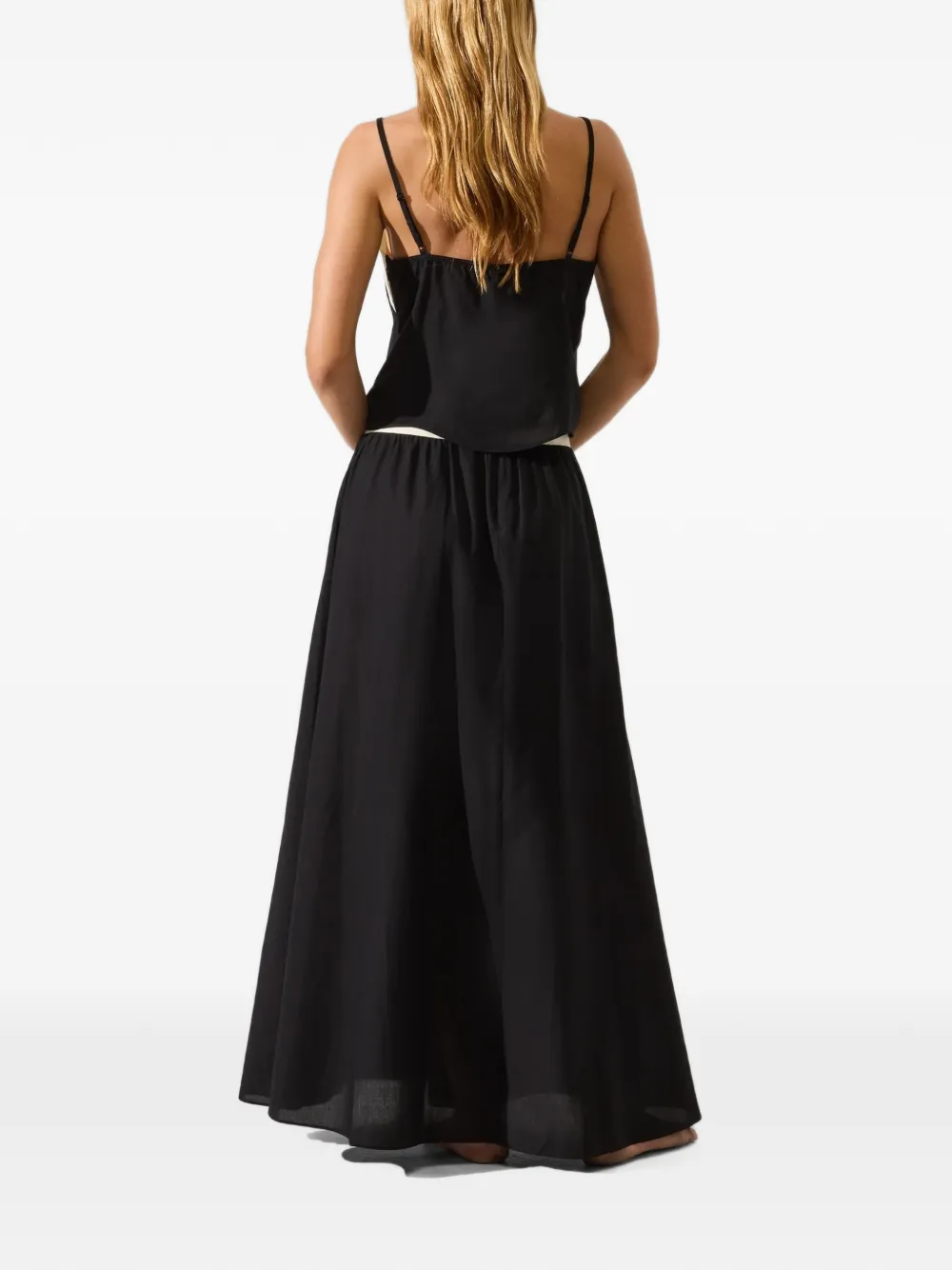 Karl Lagerfeld embroidered-logo maxi skirt Zwart