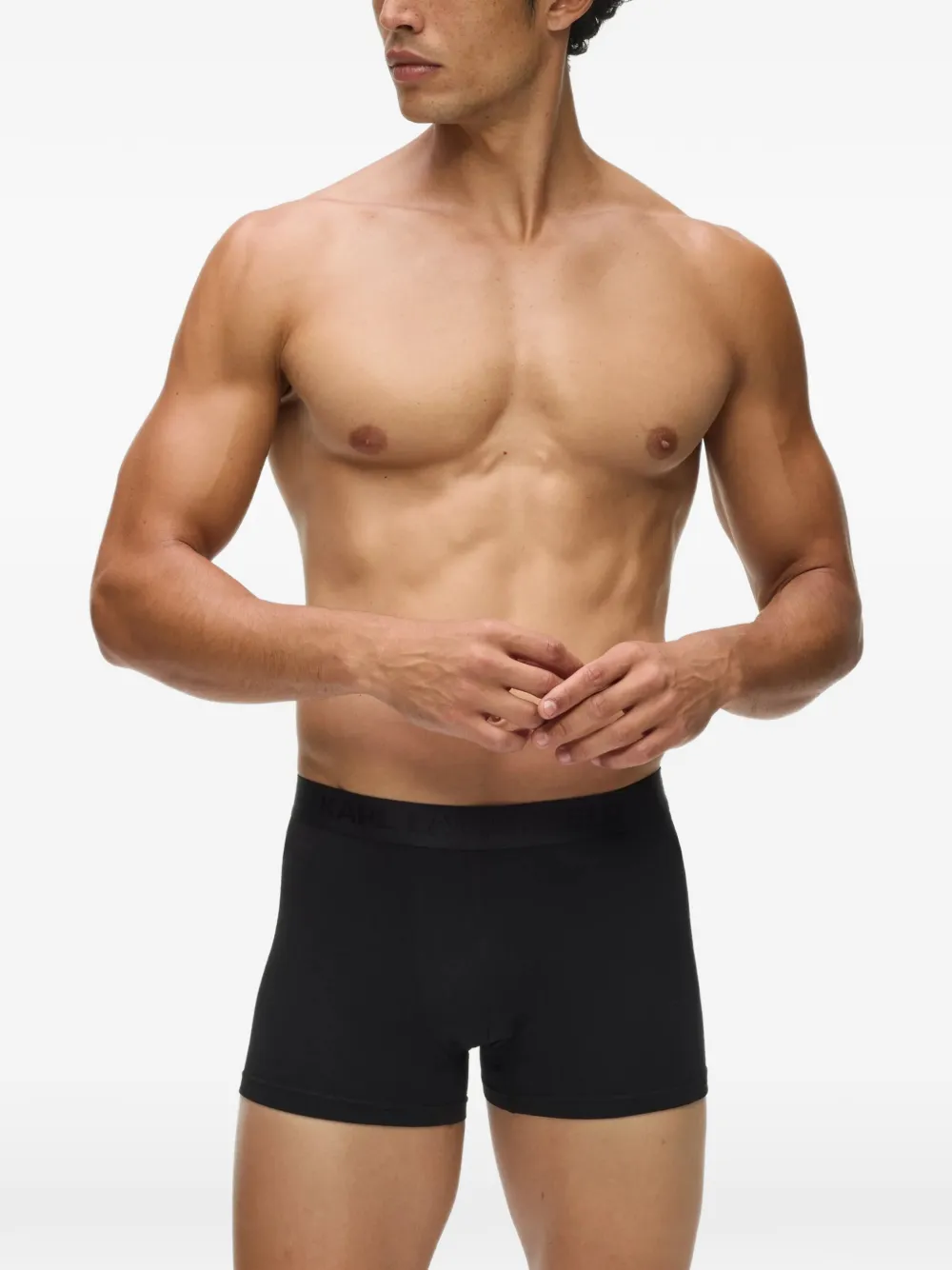 Karl Lagerfeld Drie boxershorts met logoband Blauw